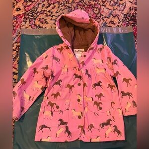 Hatley a pink Horse print girls raincoat Sz 4T